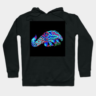 chinese pangolin kawaii pet in ecopop pattern aesthetics Hoodie